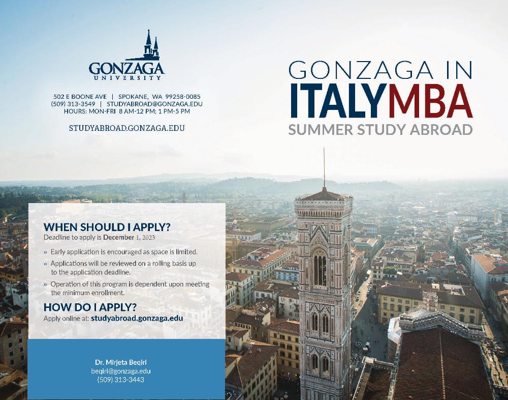 Gonzaga in Italy MBA 2024